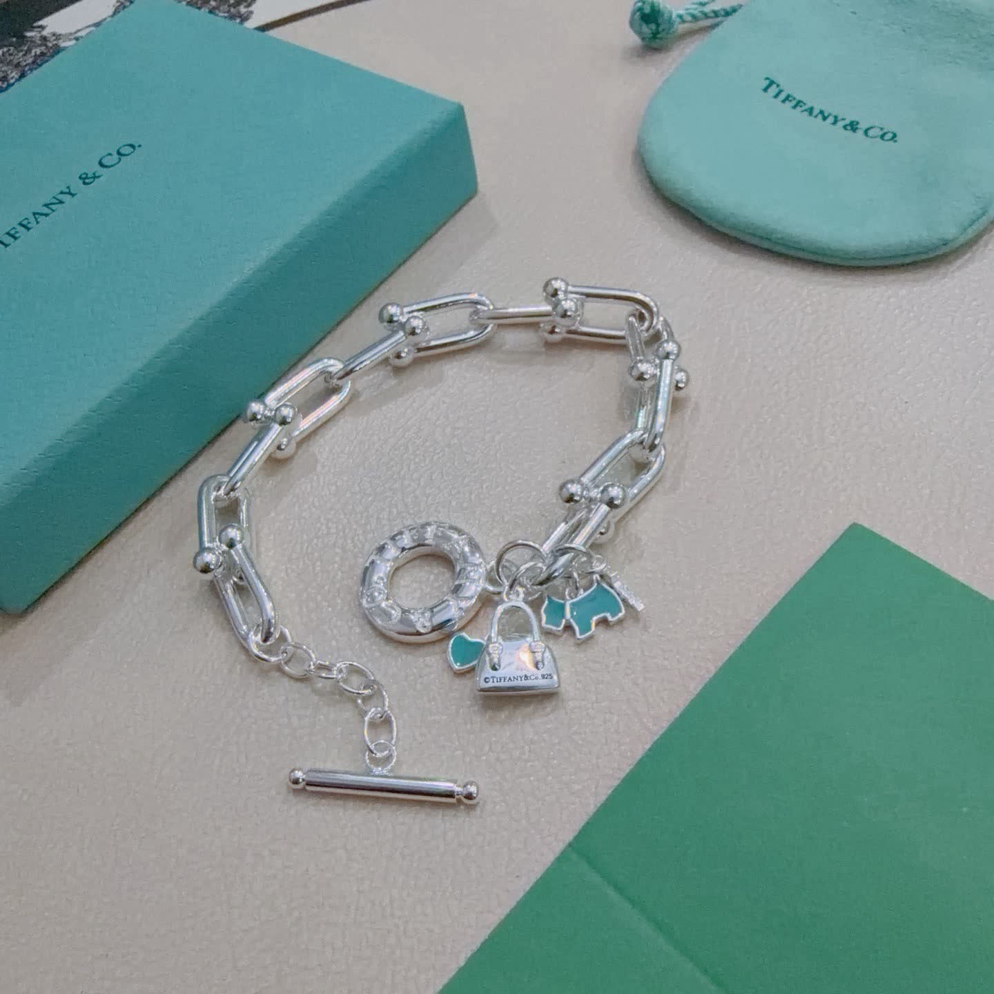 Tiffany & Co. Sterling Silver Return to Tiffany® Bracelet with Charms